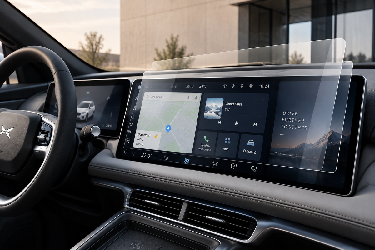 Displayschutz für das zentrale Infotainment im XPENG G9