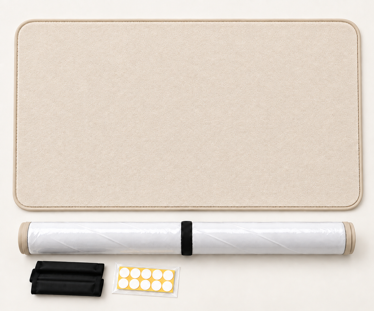 Sonnenschutz für das Panoramadach des XPENG G6 in Beige mit Zubehör und Befestigungselementen